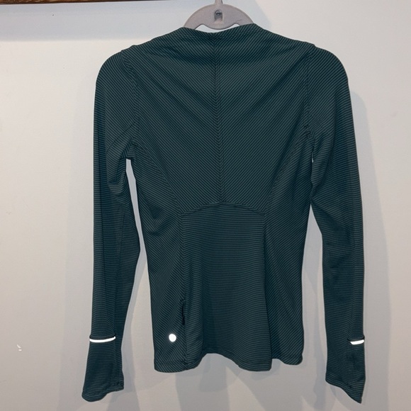 Lululemon Kanto Catch Me Long Sleeve Mini Pop Stripe Top Size 4 Teal/Dark Fuel - Picture 9 of 15